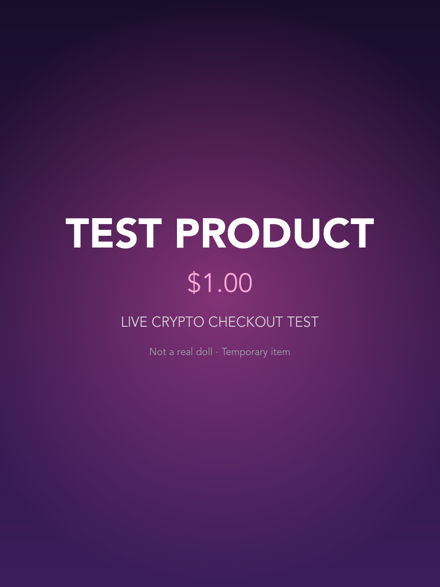FullSizeDolls Test Test Product — $1 Crypto Checkout — 160cm Silicone companion doll